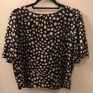 Loft black and cream dotted top